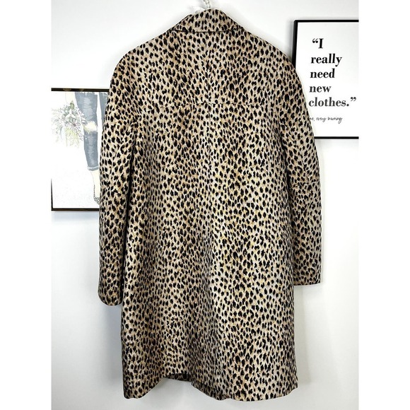 Diane von Furstenburg Britta Leopard Print Overcoat SZ 12 - Picture 12 of 12